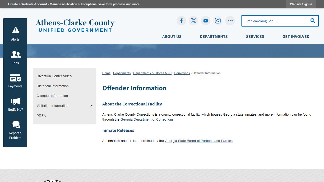 Offender Information | Athens-Clarke County, GA - Official Website - ACCGov